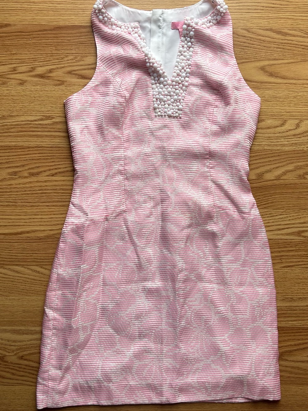 Lilly Pulitzer Pink and White Striped Sleeveless Shift Dress Size 8